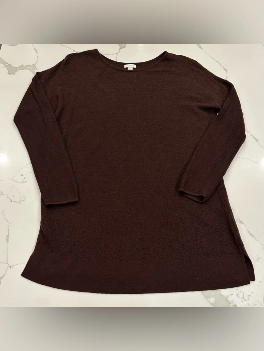 J. Jill Washable Merino Wool Brown Berry Sweater Womens M Lightweight Cozy Knit
